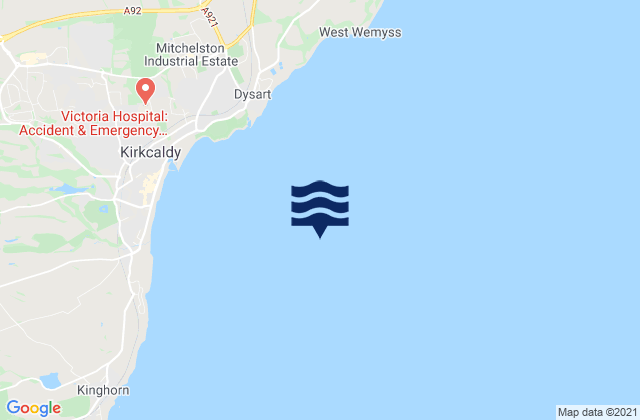 Kirkcaldy Bay, United Kingdomの潮見表地図
