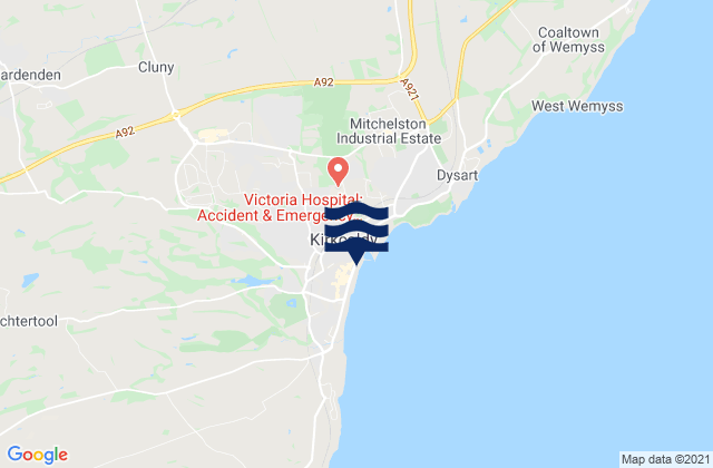 Kirkcaldy, United Kingdomの潮見表地図