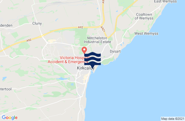 Kirkcaldy Harbour, United Kingdomの潮見表地図