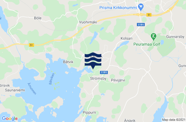 Kirkkonummi, Finlandの潮見表地図