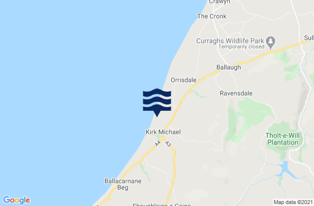 Kirkmichael, Isle of Manの潮見表地図