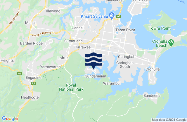 Kirrawee, Australiaの潮見表地図