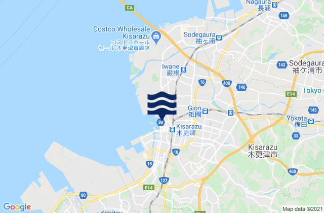 Kisarazu Shi, Japanの潮見表地図