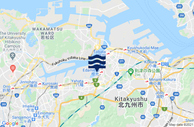 Kitakyushu-shi, Japanの潮見表地図