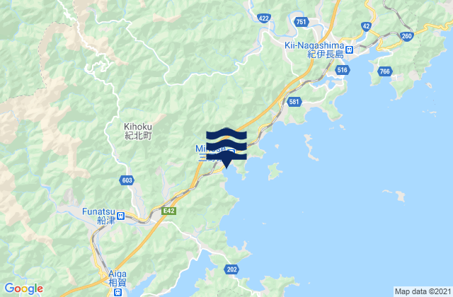 Kitamuro-gun, Japanの潮見表地図