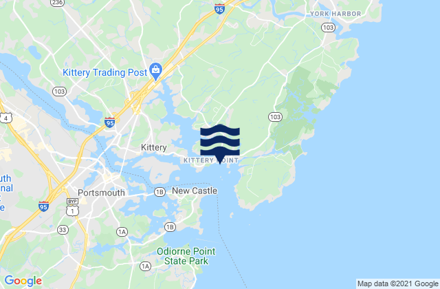 Kittery Point, United Statesの潮見表地図