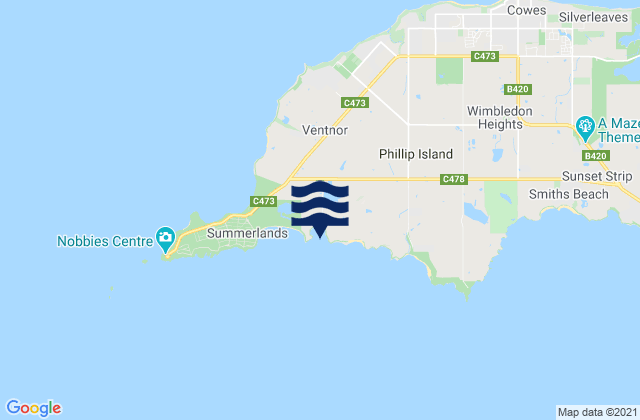Kitty Millers Bay, Australiaの潮見表地図