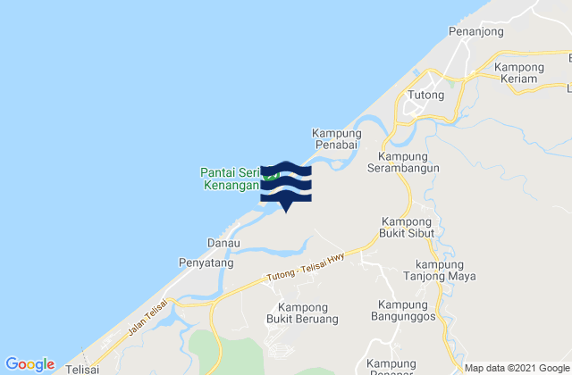 Kiudang, Bruneiの潮見表地図