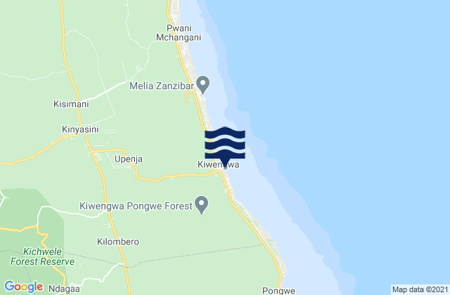 Kiwengwa Beach, Tanzaniaの潮見表地図