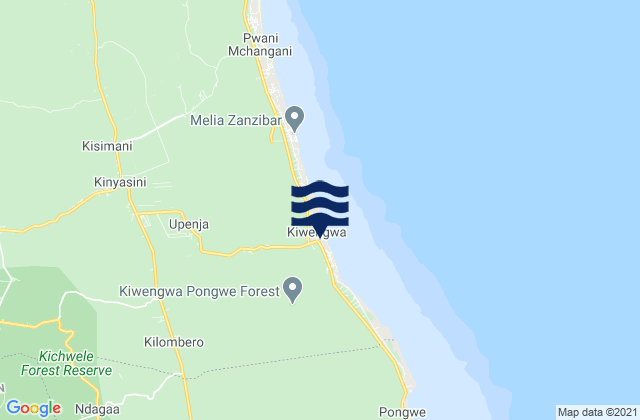 Kiwengwa, Tanzaniaの潮見表地図