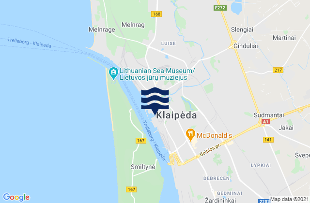 Klaipėda, Lithuaniaの潮見表地図