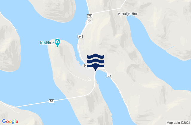 Klakksvik, Faroe Islandsの潮見表地図