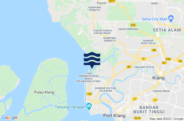 Klang, Malaysiaの潮見表地図
