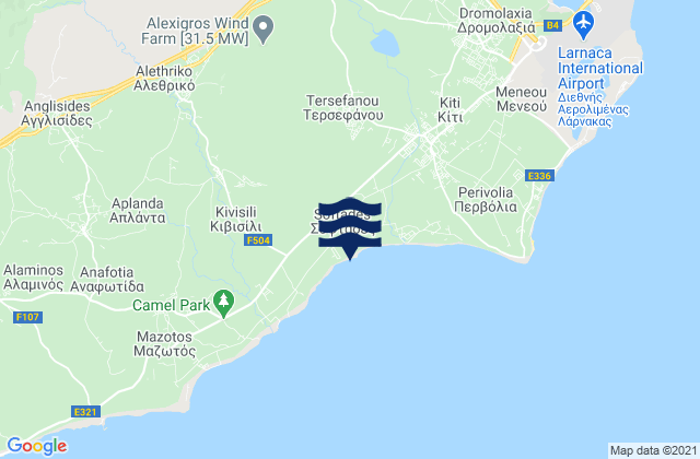 Klavdiá, Cyprusの潮見表地図