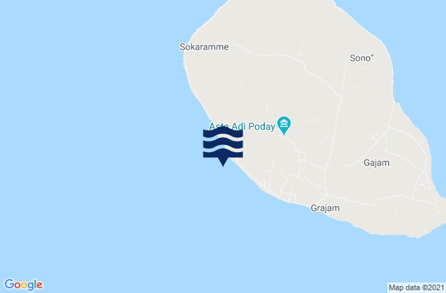 Klebu, Indonesiaの潮見表地図