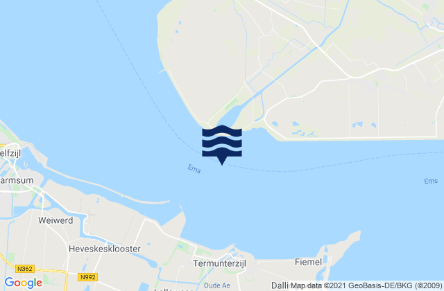 Knock, Netherlandsの潮見表地図