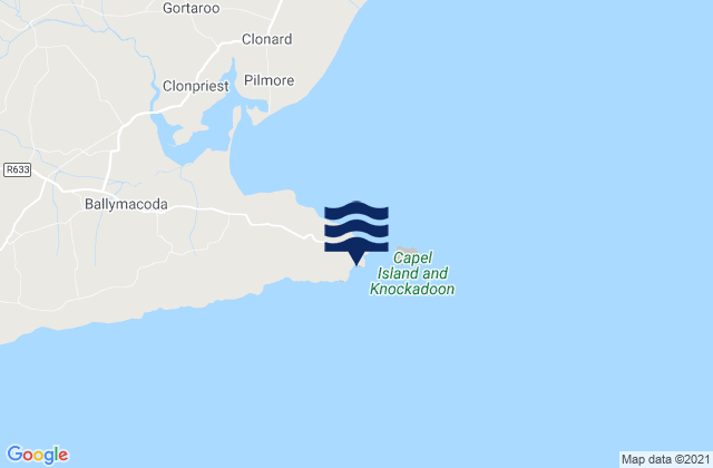Knockadoon Head, Irelandの潮見表地図