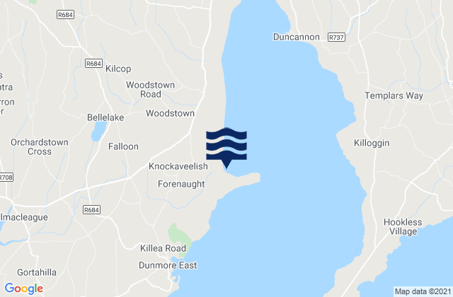 Knockavelish Head, Irelandの潮見表地図