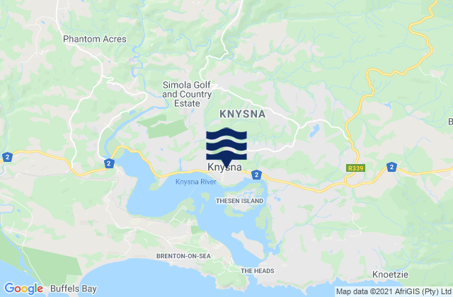 Knysna, South Africaの潮見表地図