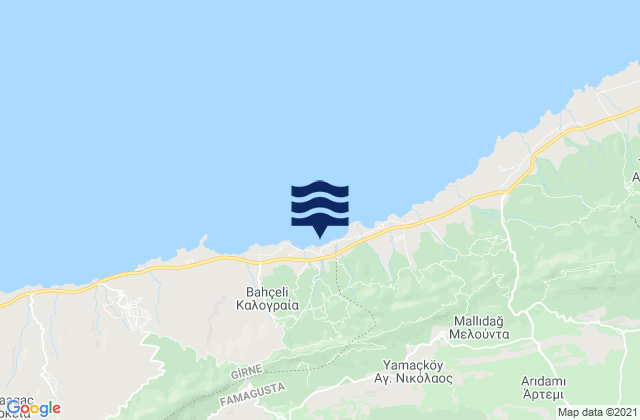 Knódara, Cyprusの潮見表地図