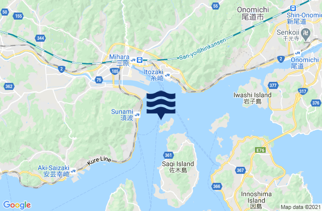 Ko-Sagi Sima, Japanの潮見表地図