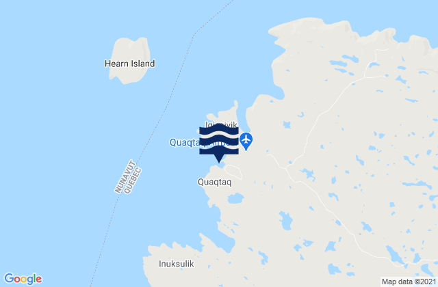 Koartac, Canadaの潮見表地図