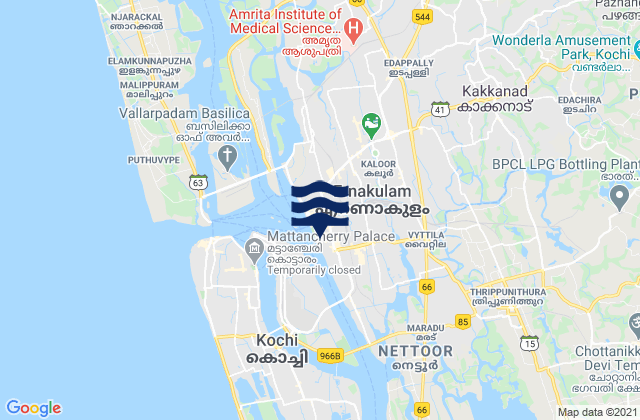Kochi, Indiaの潮見表地図