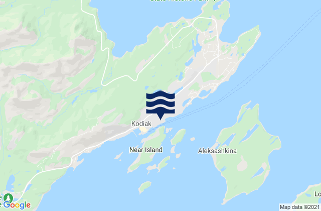 Kodiak Harbor Narrows, United Statesの潮見表地図