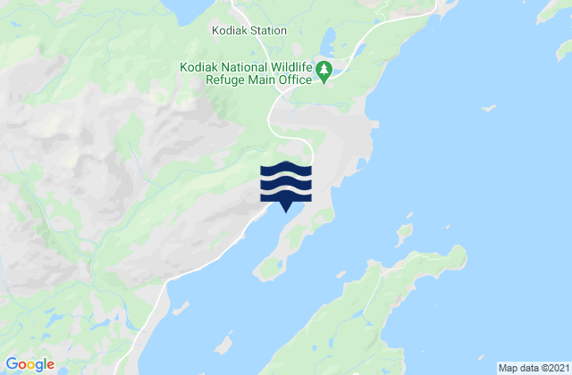 Kodiak Island, United Statesの潮見表地図