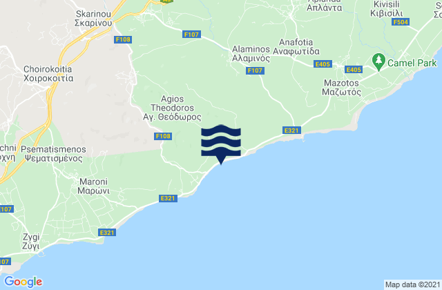 Kofínou, Cyprusの潮見表地図
