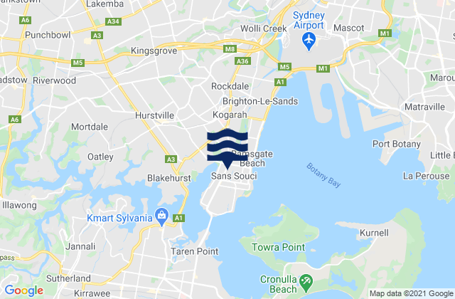 Kogarah, Australiaの潮見表地図
