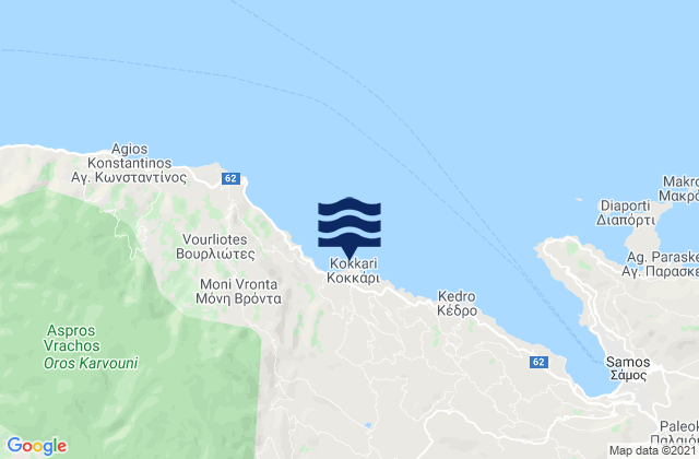 Kokkári, Greeceの潮見表地図