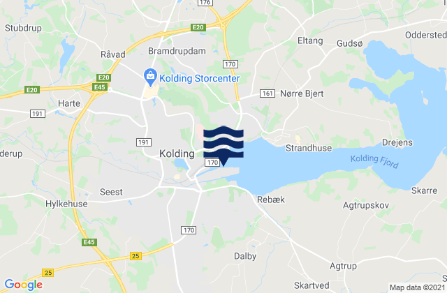 Kolding, Denmarkの潮見表地図