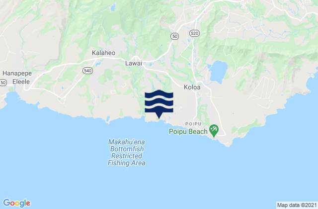 Koloa, United Statesの潮見表地図