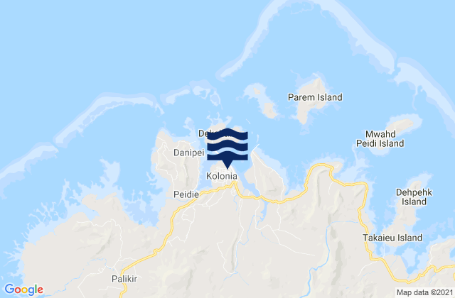 Kolonia, Micronesiaの潮見表地図