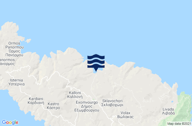 Kolympithra West (Tinos), Greeceの潮見表地図