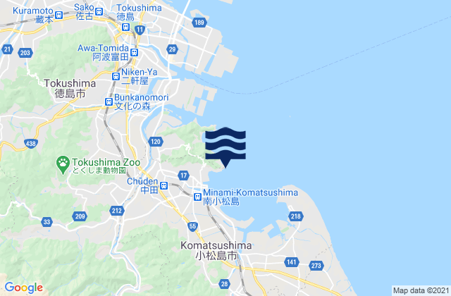 Komatsushima Ko, Japanの潮見表地図