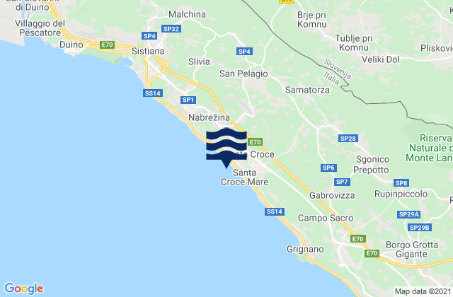 Komen, Sloveniaの潮見表地図