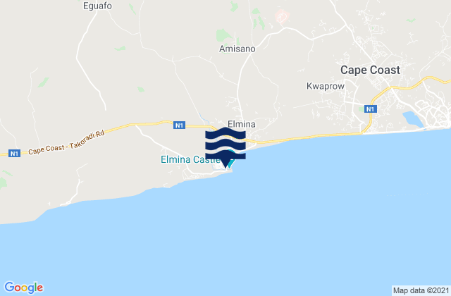 Komenda/Edina/Eguafo/Abirem, Ghanaの潮見表地図