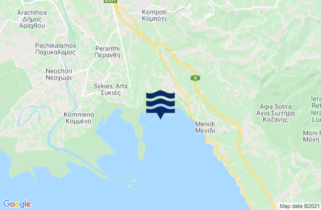 Kompóti, Greeceの潮見表地図
