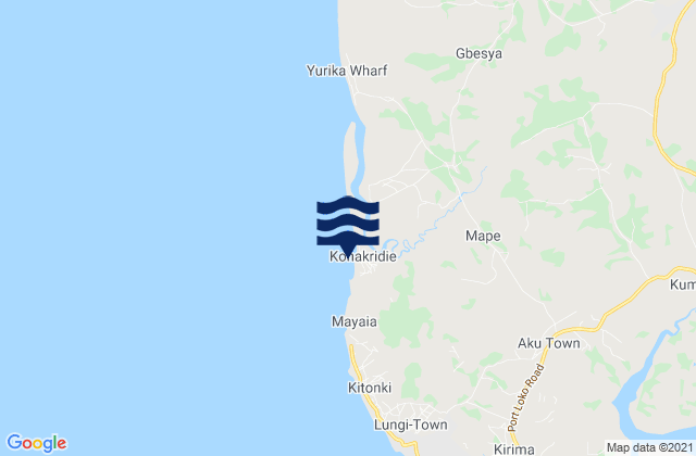 Konakridee, Sierra Leoneの潮見表地図