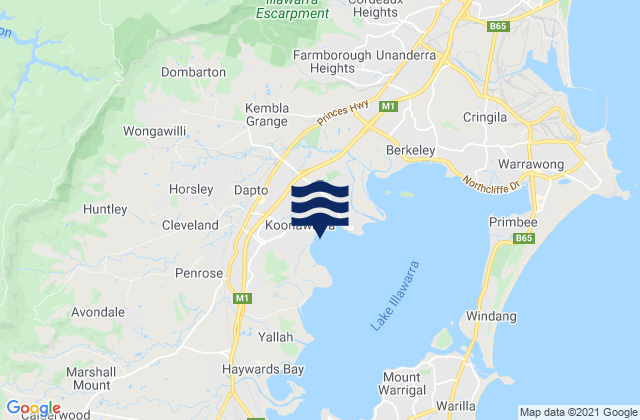 Koonawarra, Australiaの潮見表地図