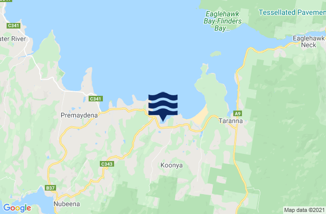 Koonya Beach, Australiaの潮見表地図