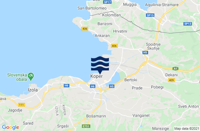 Koper, Italyの潮見表地図