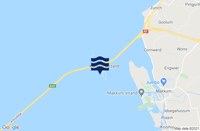 Kornwerderzand, Netherlandsの潮見表地図