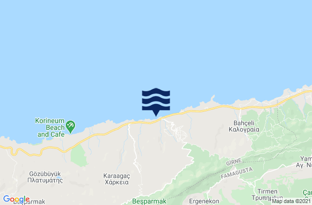 Kornókipos, Cyprusの潮見表地図