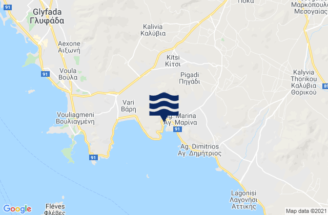 Koropí, Greeceの潮見表地図