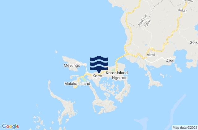 Koror Town, Palauの潮見表地図