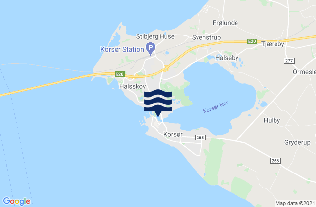 Korsør, Denmarkの潮見表地図