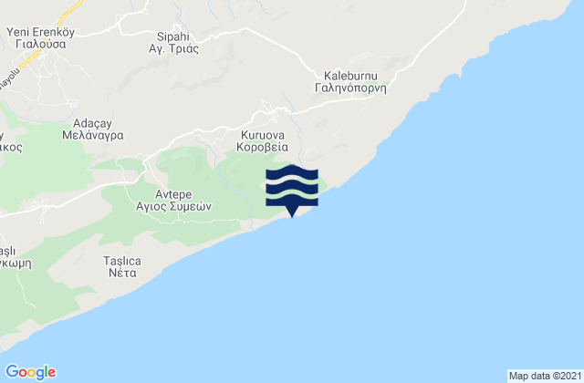 Koróveia, Cyprusの潮見表地図